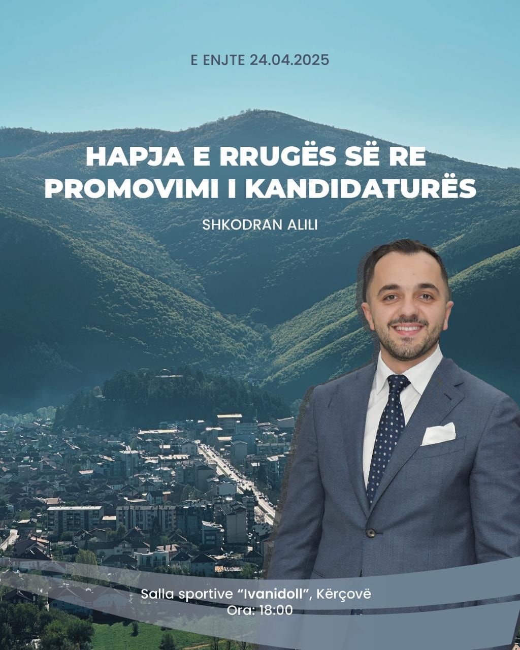 Nesër  Shkodran Alili promovon kandidaturën për kryetar të komunës së Kërçovës