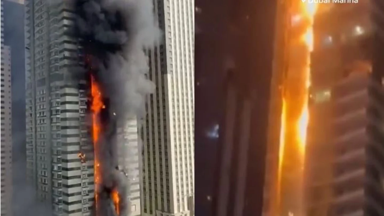 Shkrumbohet nga zjarri godina në Dubai  Evakuohen 400 banorë nga godina  PAMJET e frikshme
