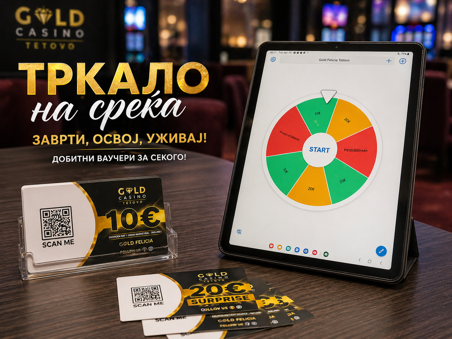 Arriti Karvani udhëtues i Casino Gold Felicia Tetovë: Ndalo, rrotullo dhe largohu me shpërblim