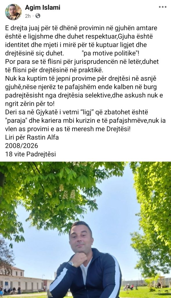 Agim Islami reagon para protestës studentore  Çfarë vlere ka provimi në shqip  kur të pafajshmit kalben në burgje 