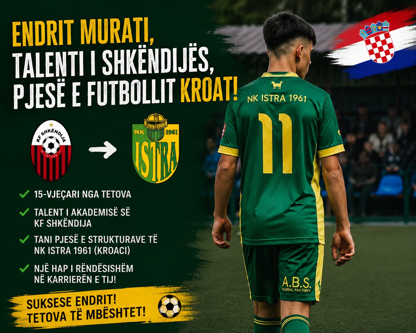 Endrit Murati  talenti nga Tetova që po nis aventurën në futbollin kroat